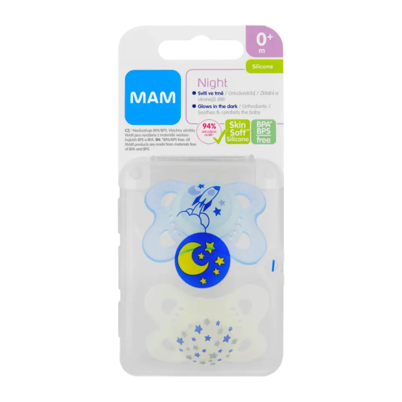 MAM Original Night 0m+ dudlík Boy 2 ks