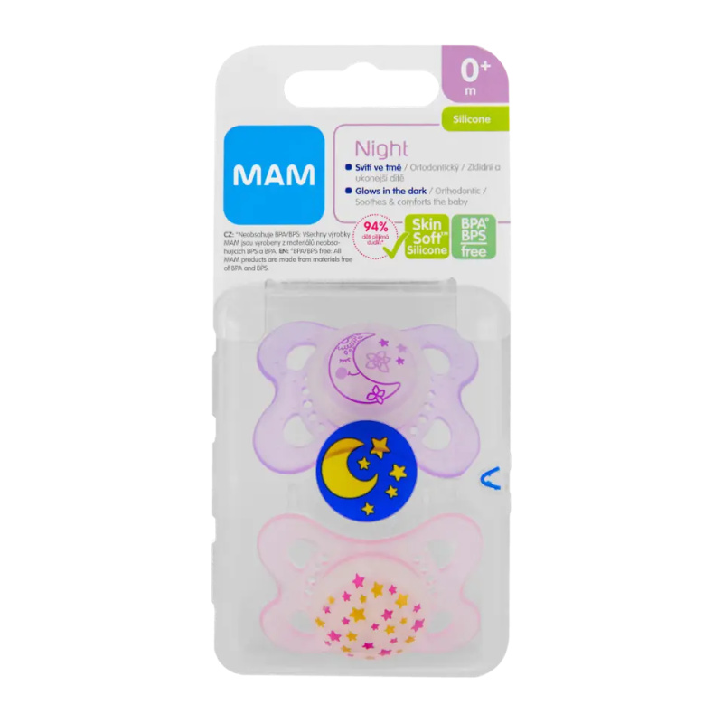 MAM Original Night 0m+ dudlík Girl 2 ks