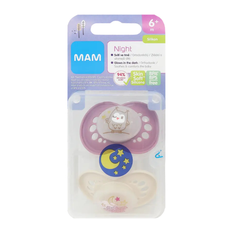 MAM Original Night 6m+ dudlík Girl 2 ks