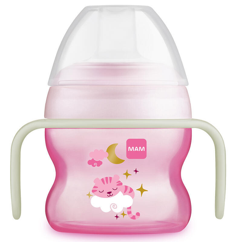 MAM Starter Cup Night tréninkový hrnek s držadly Tiger 150 ml