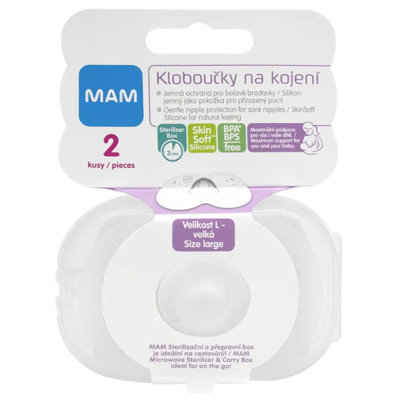 MAM Prsní kloboučky velikost L 2 kusy