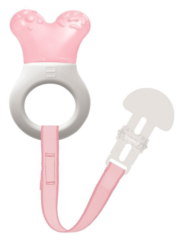 MAM Mini Cooler & Clip 2m+ kousátko s páskem růžové