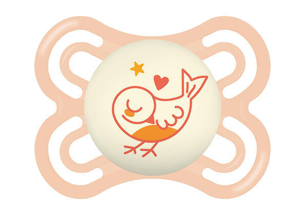 MAM Perfect Night 0+ months dudlík na noc Orange Bird 1 ks