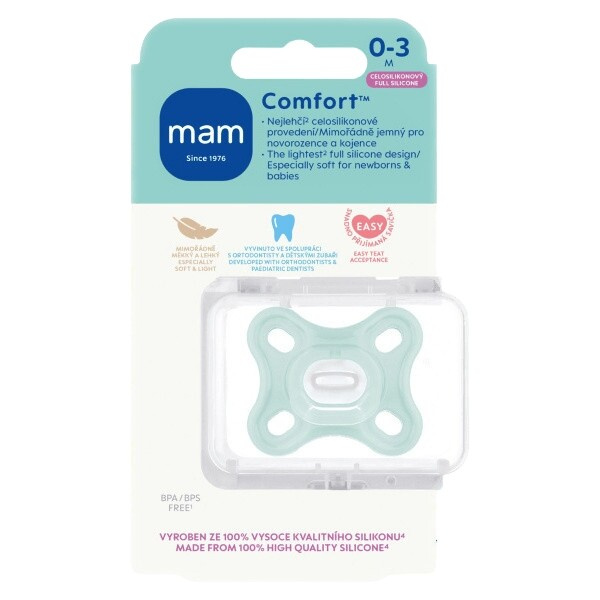 MAM Comfort Size 1: 0+ months dudlík Blue 1 ks