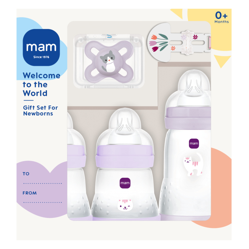 MAM Welcome to the World 0m+ dárková sada pro miminka Purple