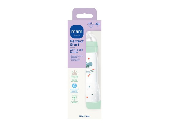MAM Perfect Star Anti-colic Bottle antikoliková lahev 4m+ Mint 320 ml