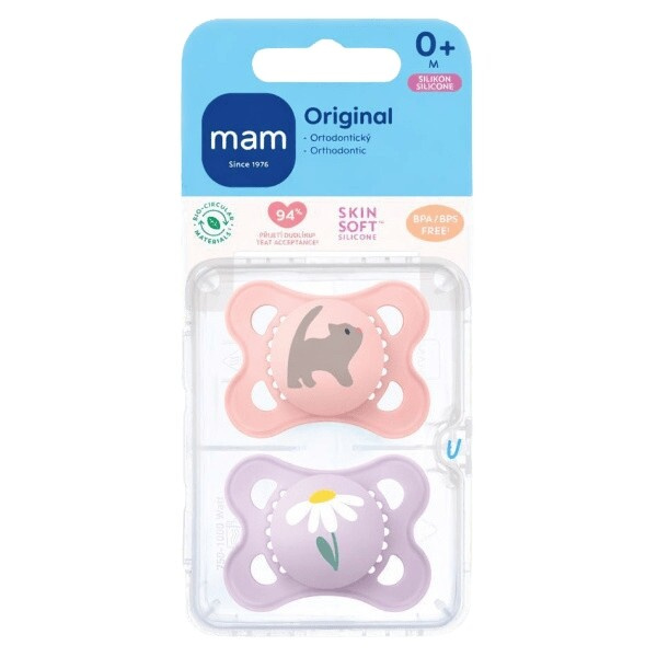 MAM Original 0+m dudlík Pink/ Purple 2 ks