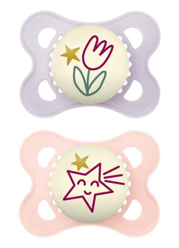 MAM Original Night 0m+ dudlík Purple/ Pink 2 ks