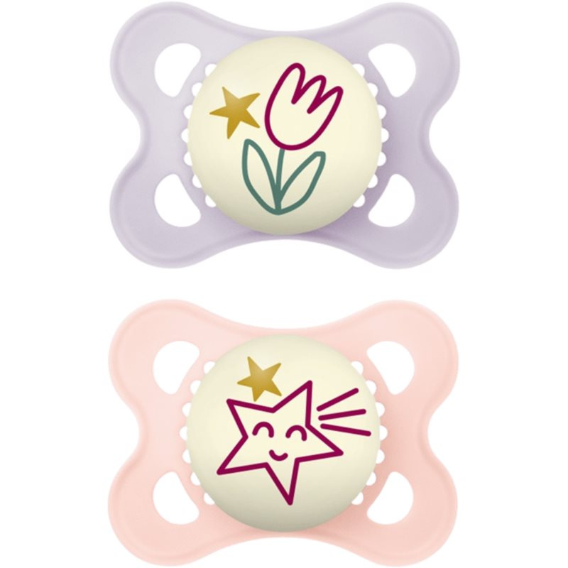 MAM Original Night 0m+ dudlík Purple/ Pink 2 ks