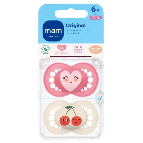 MAM Original 6+ months dudlík Pink/ Beige 2 ks