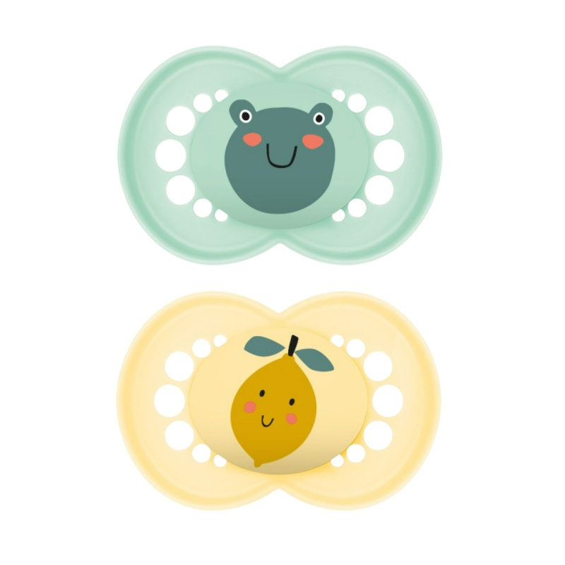 MAM Original 6+ months dudlík Mint/ Yellow 2 ks