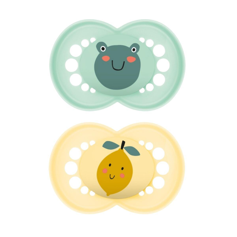 MAM Original 6+ months dudlík Mint/ Yellow 2 ks