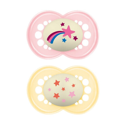 MAM Original Night 6m+ dudlík Yellow/ Pink 2 ks