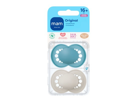 MAM Original 16m+ dudlík Turquoise/ Grey 2 ks