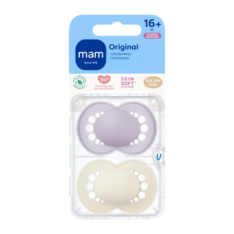MAM Original 16m+ dudlík Purple/ Beige 2 ks