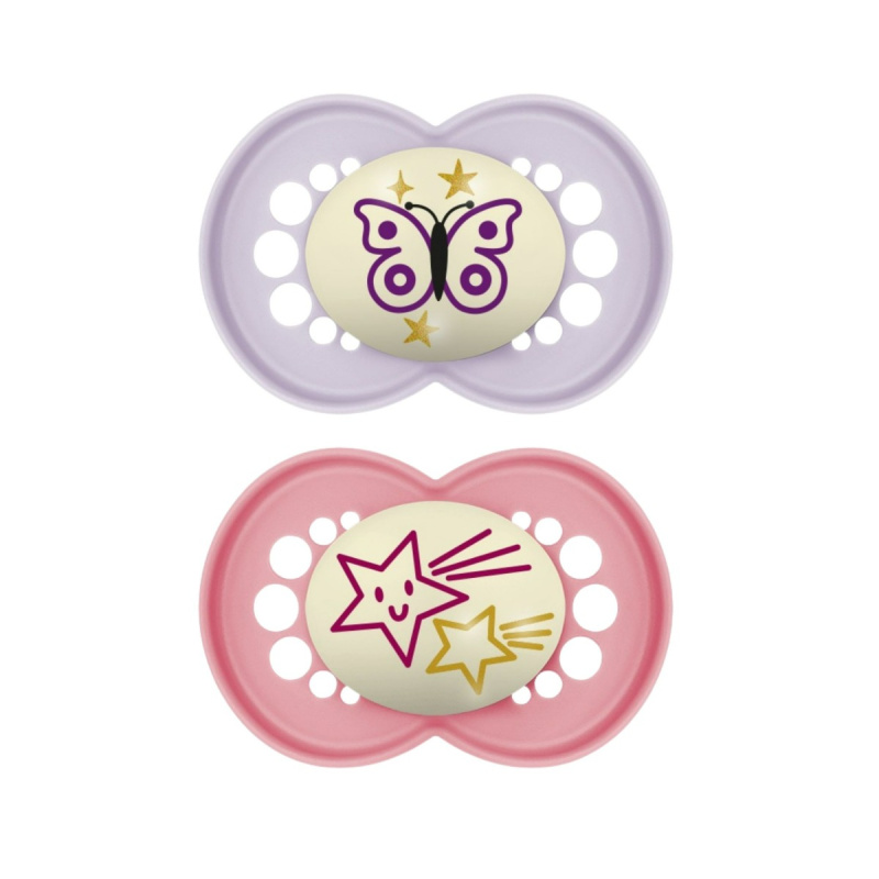 MAM Original Night 16m+ dudlík Pink/ Purple 2 ks