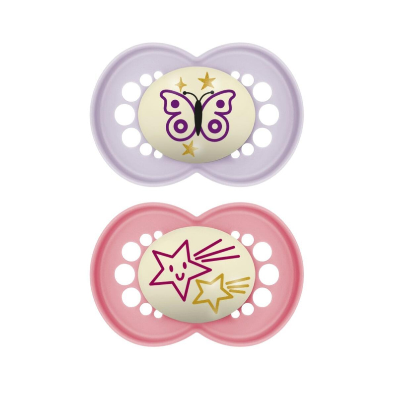MAM Original Night 16m+ dudlík Pink/ Purple 2 ks