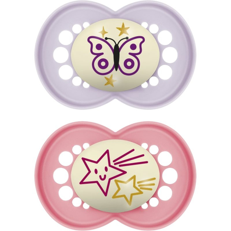MAM Original Night 16m+ dudlík Pink/ Purple 2 ks