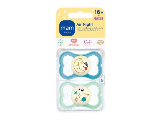 MAM Air Night 16m+ dudlík Turquoise/ Mint 2 ks