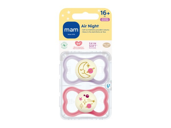 MAM Air Night 16m+ dudlík Purple/ Pink 2 ks