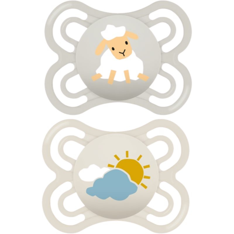 MAM Perfect 0+m, dbl box dudlík Grey/ Beige 2 ks