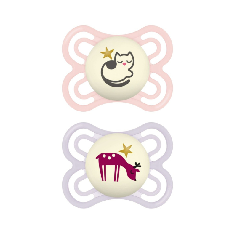 MAM Perfect Night 0+ months dudlík Pink/ Purple 2 ks