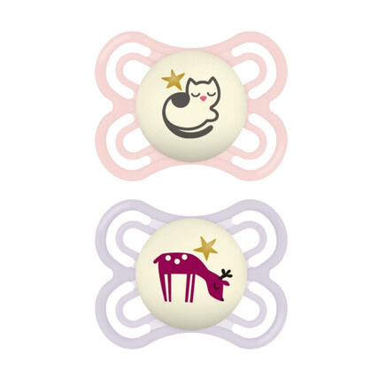 MAM Perfect Night 0+ months dudlík Pink/ Purple 2 ks