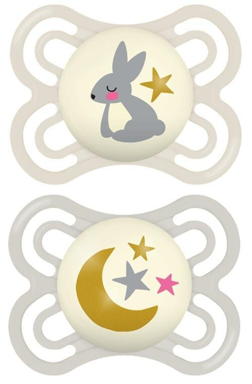 MAM Perfect Night 0+ months dudlík Beige/ Grey 2 ks
