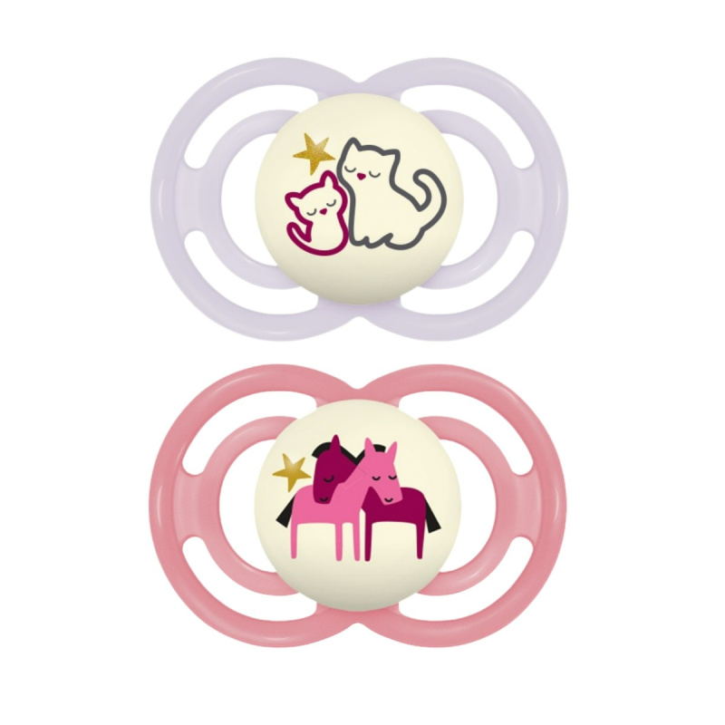 MAM Perfect Night 6m+ dudlík Purple/ Pink 2 ks