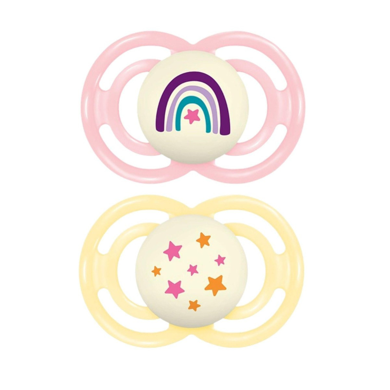 MAM Perfect Night 16+ months dudlík Pink/ Yellow 2 ks