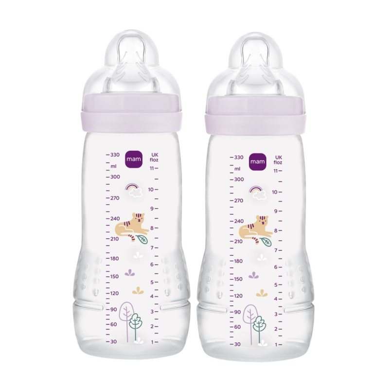 MAM Easy Active™ Baby Bottle dětská láhev 4m+ Purple 2x330 ml