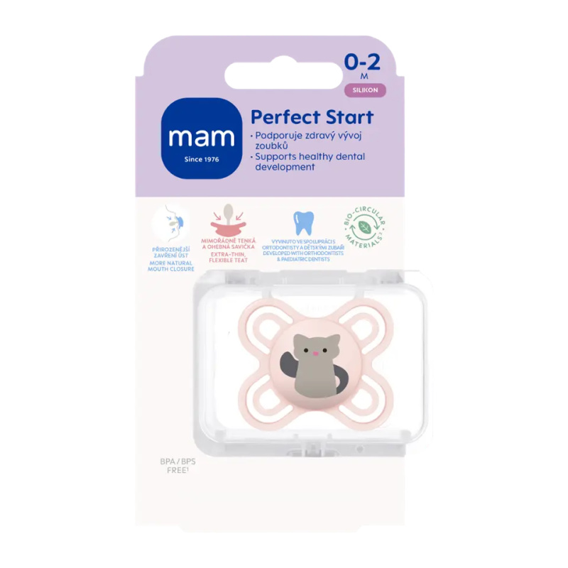 MAM Perfect Star 0-2m dudlík Pink 2 ks