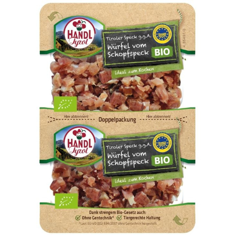 Handl Tyrol BIO Tyrolské kostičky slaniny PGI 2×40 g