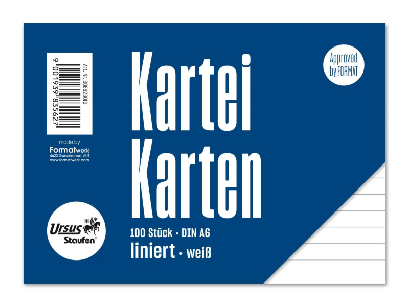 Listy do kartotéky A6 - linkované, 100 ks