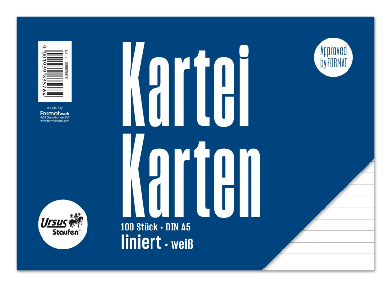Listy do kartotéky A5 - linkované, 100 ks