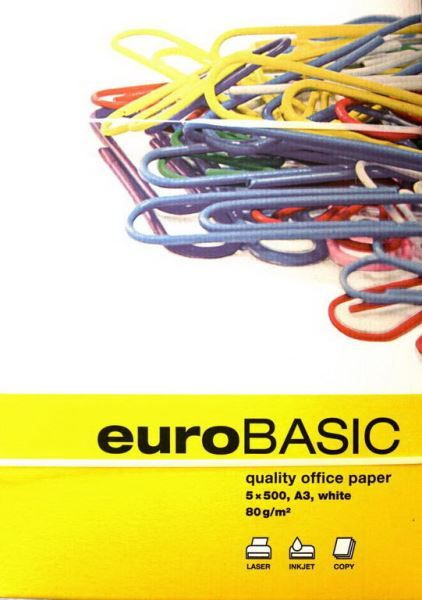 EURO BASIC Kancelářský papír A3 80 g - 500 listů