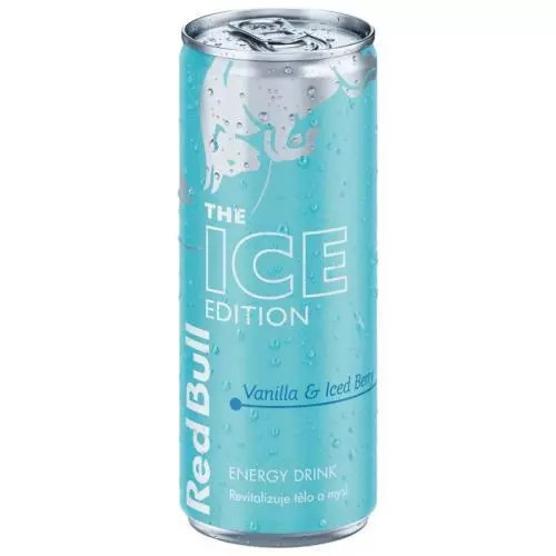 Red Bull Ice s příchutí vanilky a ledové borůvky