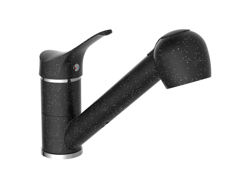 Eisl Kuchyňská baterie Granit s výsuvnou sprchou (černá)