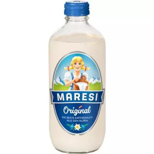 Zahuštěné mléko Maresi - neslazené, 7,5 %, sklo, 500 g