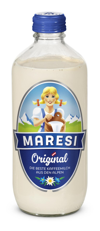 Zahuštěné mléko Maresi - neslazené, 7,5 %, sklo, 500 g