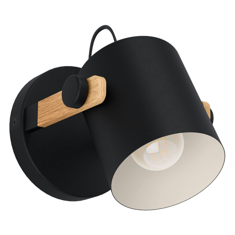 Eglo HORNWOOD nástěnná lampa černá, krémová ocel 43518