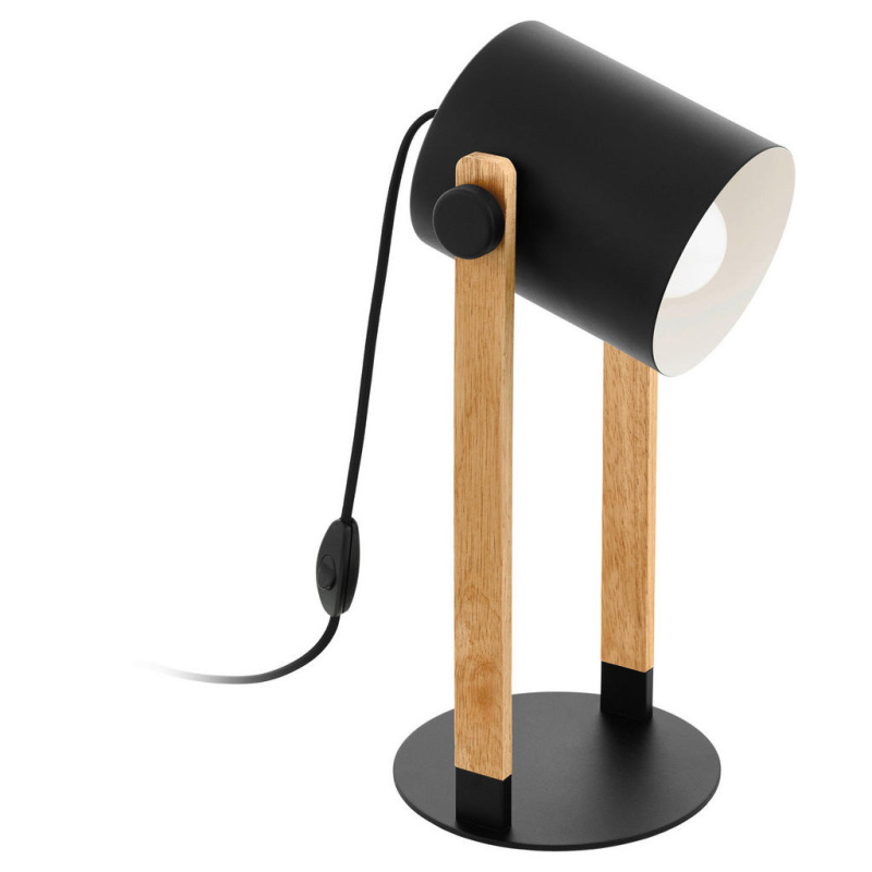 Eglo HORNWOOD stojací lampa černá, krémová ocel 43519