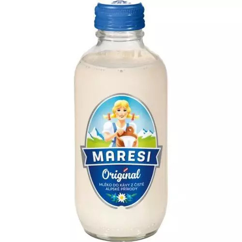 Zahuštěné mléko Maresi - neslazené, 7,5 %, sklo, 250 g