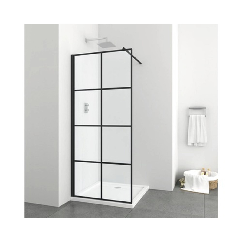 Sanotechnik Sprchová zástěna ELITE BLACK černá, 98-100 x 195 cm