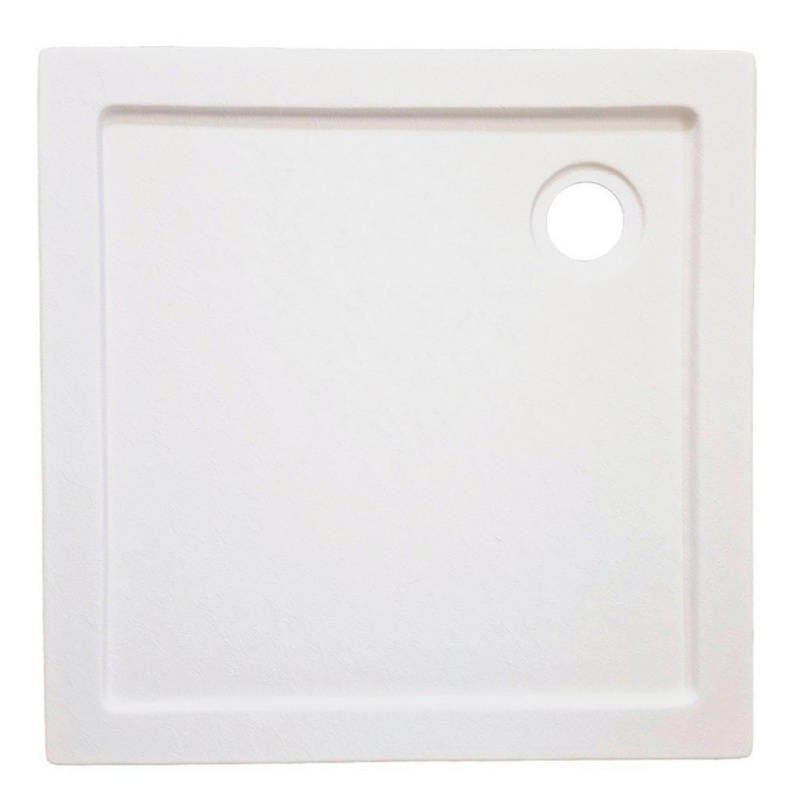 SANOTECHNIK Hranatá sprchová vanička s kamenným efektem bílá 80 x 80 x 4 cm