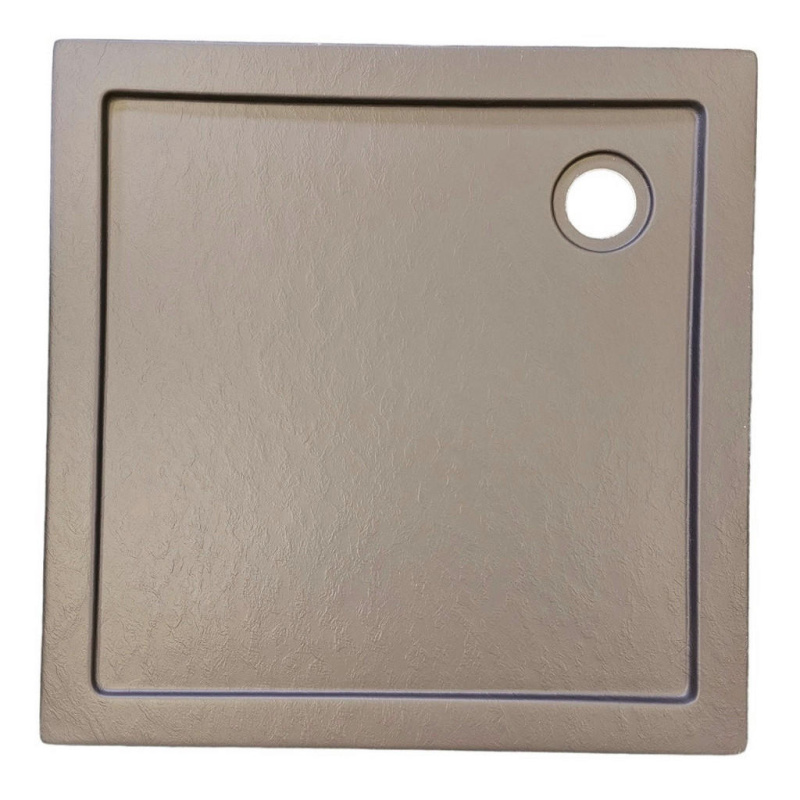 SANOTECHNIK Hranatá sprchová vanička s kamenným efektem šedá 80 x 80 x 4 cm