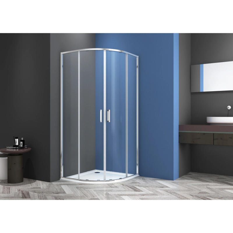 Sanotechnik Čtvrtkruhový sprch.kout SANOSLIM CHROM 88-90x88-90x200cm (SLR90)
