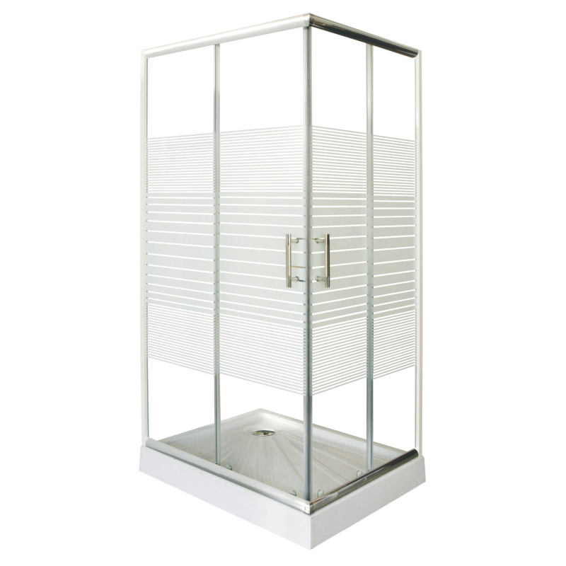 Sanotechnik Sprchový kout s vaničkou, chrom, 80 x 100 x 185 cm