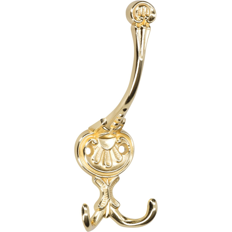 Siro Háček na klobouky 504 kovový mosazný lesklý vzdálenost otvorů 26 mm