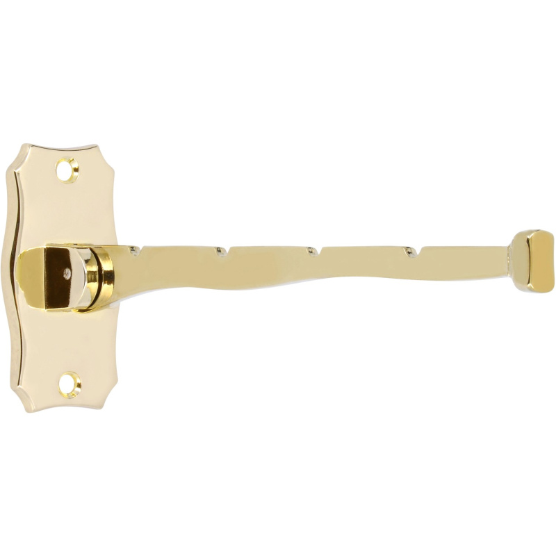 Sklápěcí háček kovový mosazný lesklý vzdálenost otvorů 64 mm